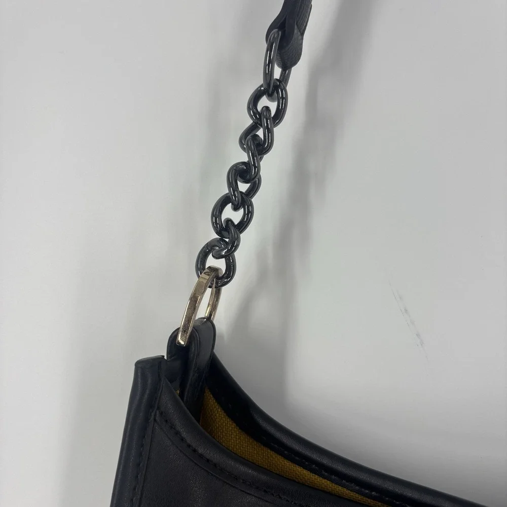 Spartina 449 Daufuskie Island Linen Leather Hobo Shoulder‎ Bag Purse Herringbone